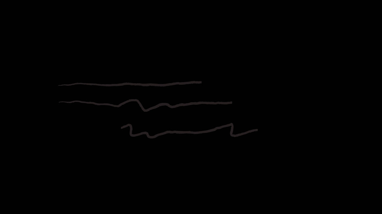 손으로 그린 물결 모양의 수평선