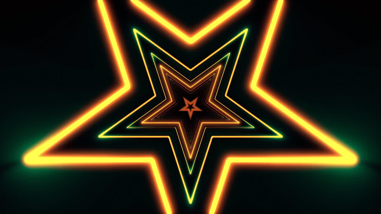 Visuais de Túnel de Estrelas de Néon