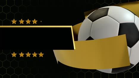 animación de título de fútbol con negro y oro