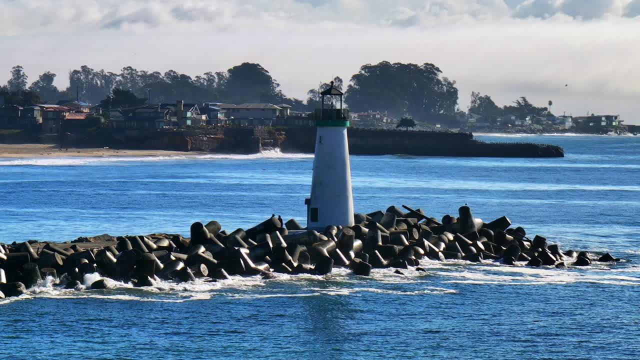 Lighthouse on a Rocky Coastline