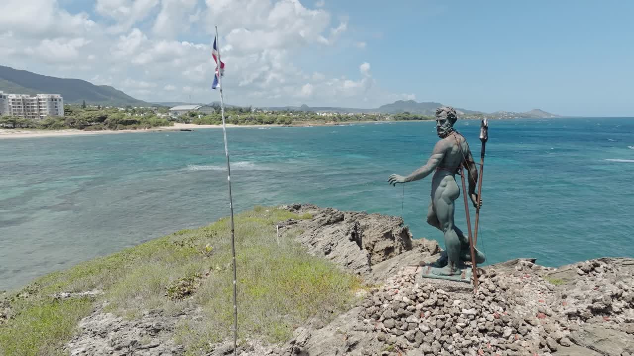 Iconic Neptune statue in Puerto Plata, Dominican Republic