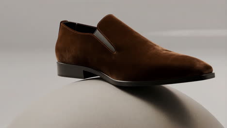 brown suede slip-on loafer