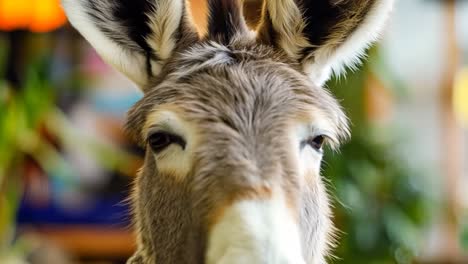 a donkey wearing a suit and tie in a restaurant