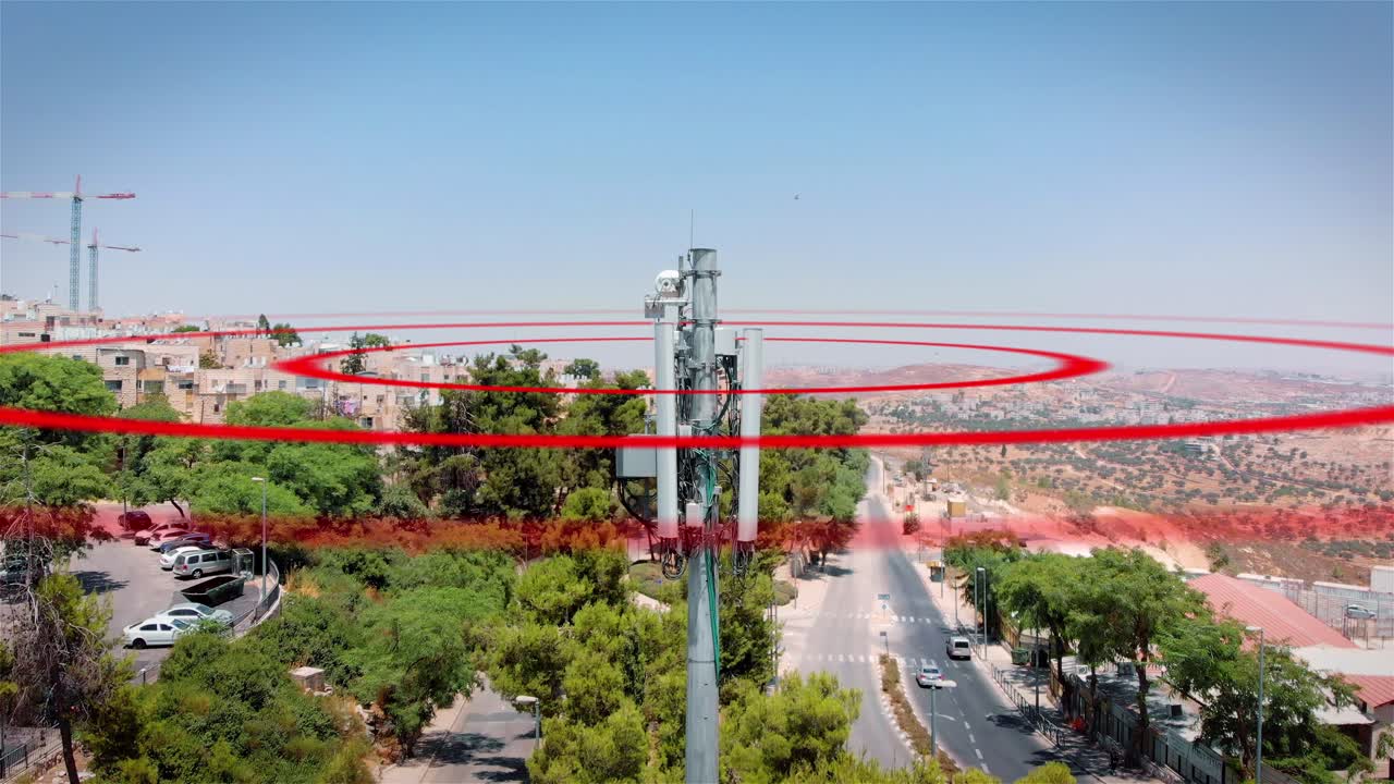 área de cobertura de la torre de celulares en el entorno urbano