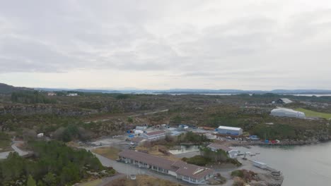 Gexcon-fire-and-safety-explosion-test-site-at-Steinsland-Sotra-in-Norway---Backward-moving-aerial-showing-testing-site