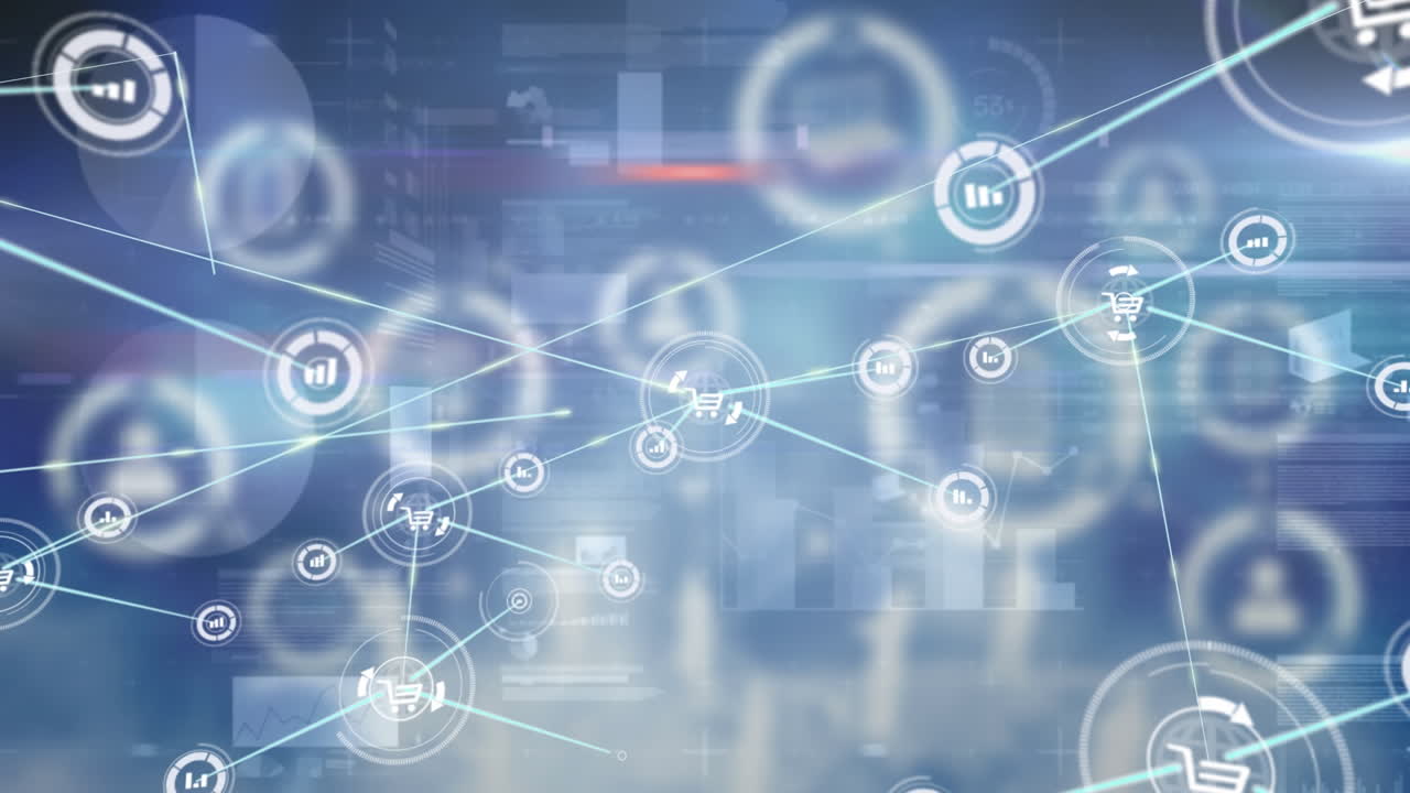 연결 네트워크를 통해 데이터 처리의 애니메이션