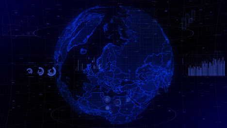 Der-Rotierende-Videohintergrund-Eines-Filmischen-Digitalen-Globus-Zeigt-Das-Land-Estland-Mit-Zoom