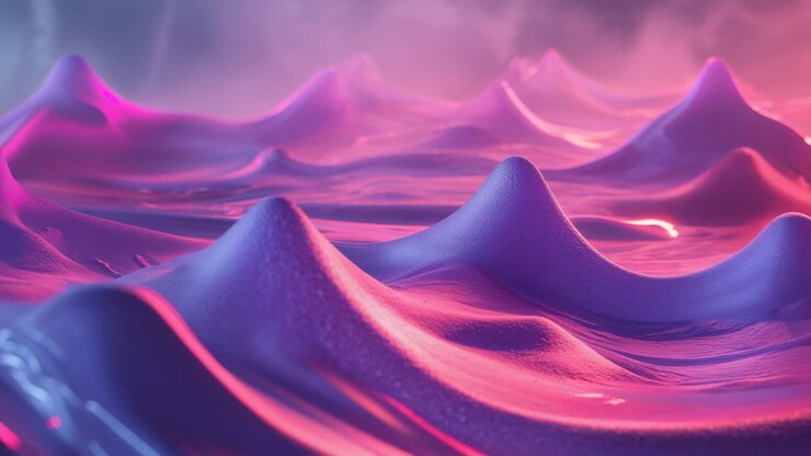 Vibrant Pink and Purple Abstract Landscape