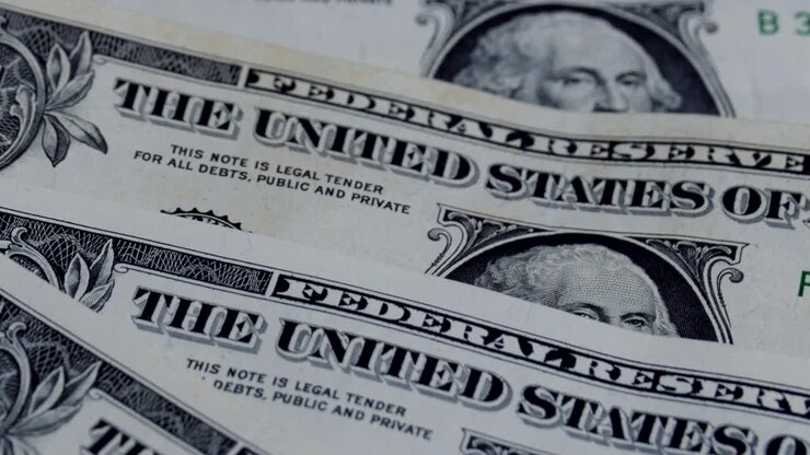 Banconote americane da 1 dollaro che ruotano.