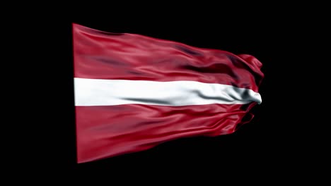 realistic latvia flag is waving 3d animation. national flag of latvia. 4k latvia flag seamless loop animation.