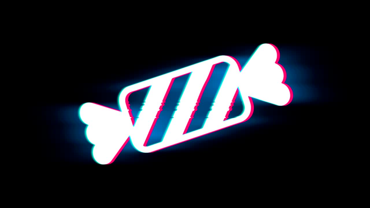 글리치 레트로 빈티지 애니메이션의 사탕 기호