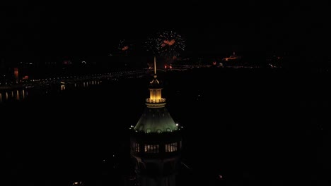 big fireworks in budapest on the 20th of august hungarian national holiday