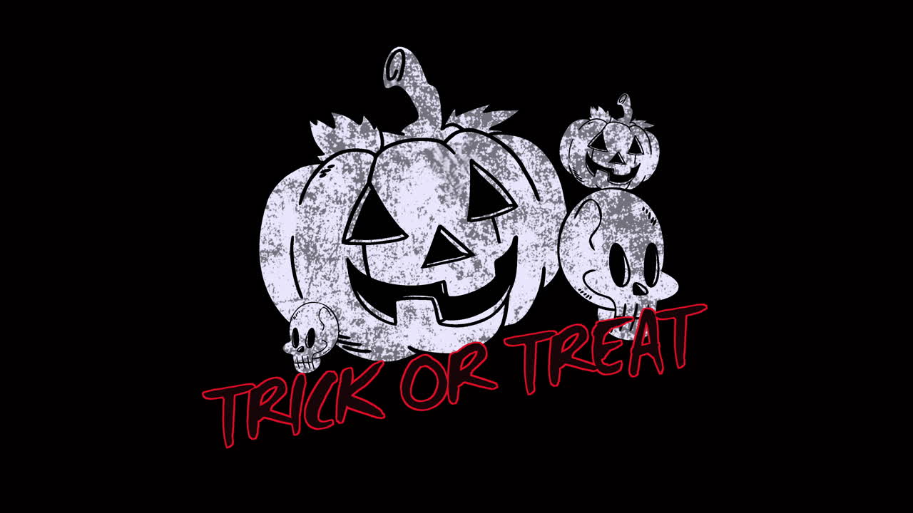 하얀 호박과 두개골로 속임수를 쓰거나 치료하십시오.