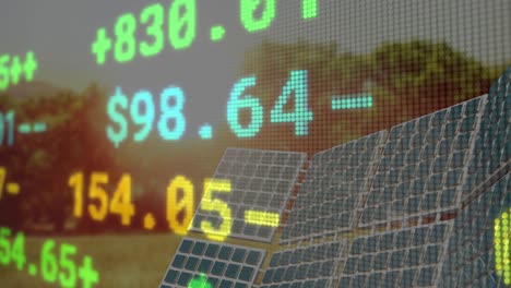 Animación-De-Datos-Financieros-Y-Gráficos-Sobre-Paneles-Solares.