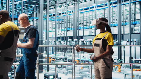 smart photovoltaics factory expert uses vr headset to track energy production