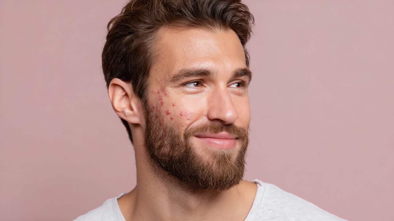 Transforming Confidence: A Journey from Acne to Clear Skin, Showcasing a Positive Change in Appearance with a Warm Smile and Upbeat Attitude