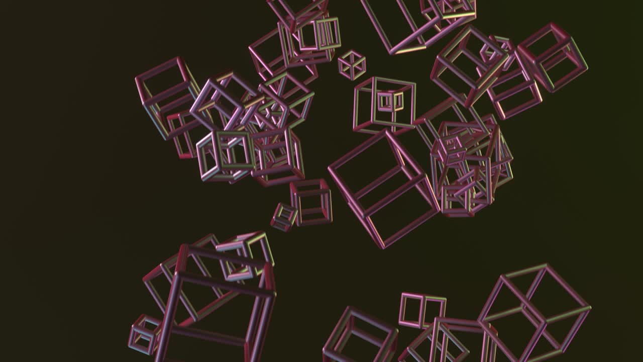 футуристическая форма, полет, анимация абстрактных объектов. динамический технологический концепт фона.