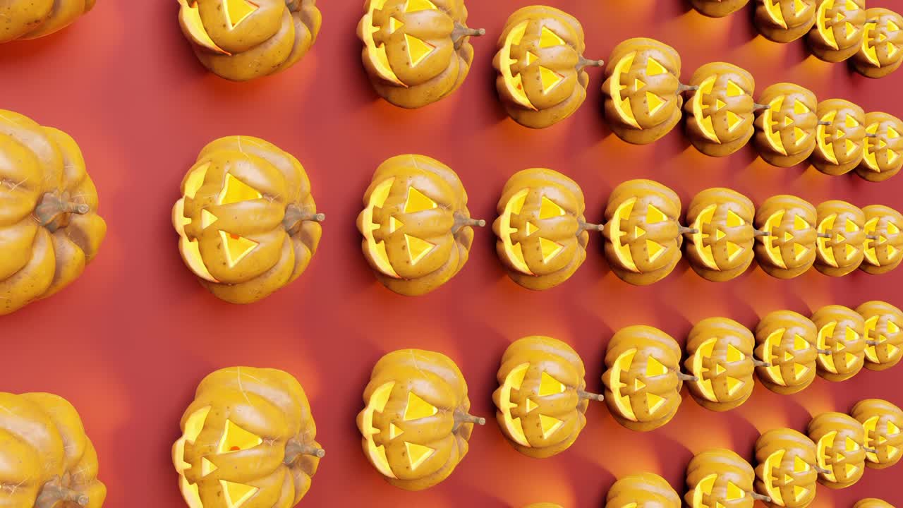 patrón de decoración de calabaza de halloween sobre un fondo rojo