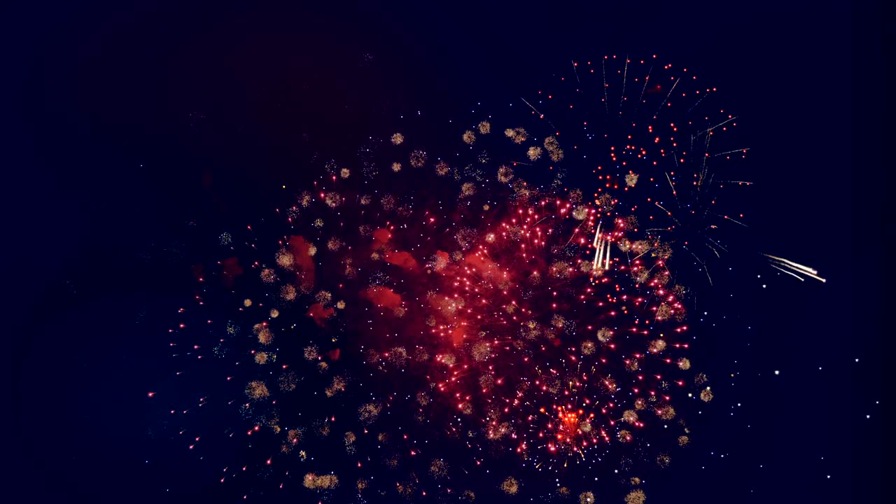 Colorful fireworks in a night sky.