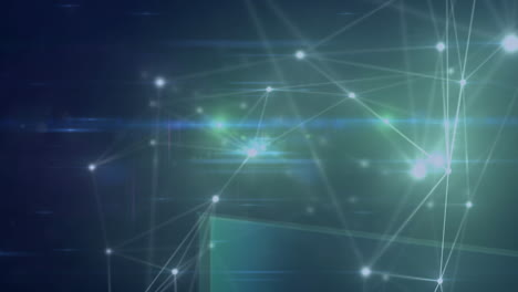Animation of network of connections on dark background