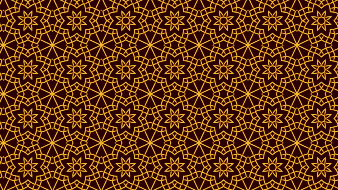 Abstract, background animation, scrolling right, intricate in yellow detail