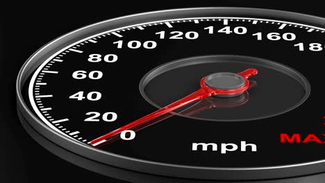 speedometer on black background. 3d render