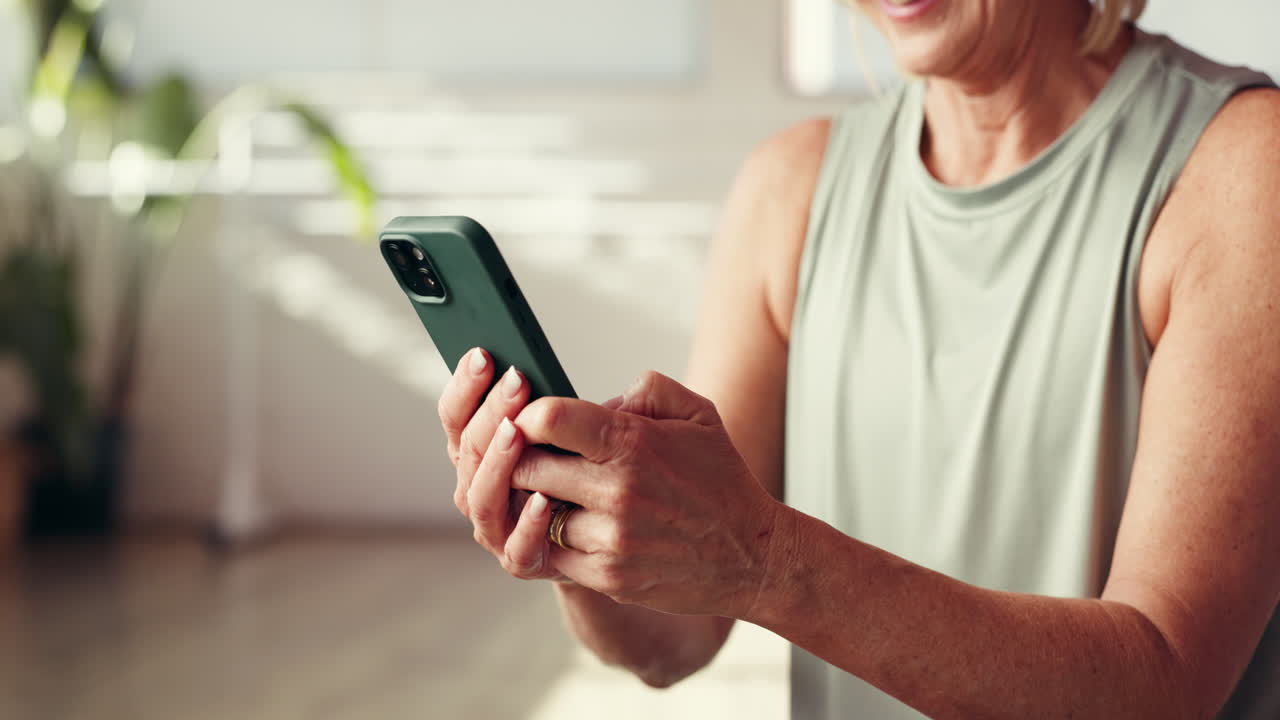 Woman using her phone indoors