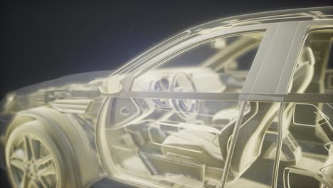 Animación-Holográfica-Del-Modelo-De-Coche-De-Estructura-Metálica-3d-Con-Motor