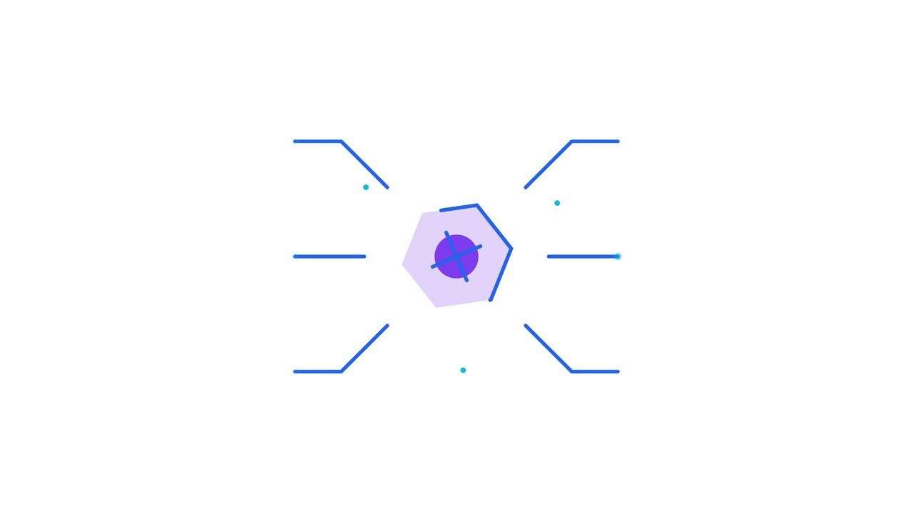 Abstract Motion Graphic of a Hexagon with Connecting Lines