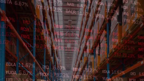 animation of data processing over empty warehouse