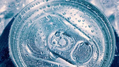 aluminum soda tin can lid cover of soft drink on ice goes around the circle.