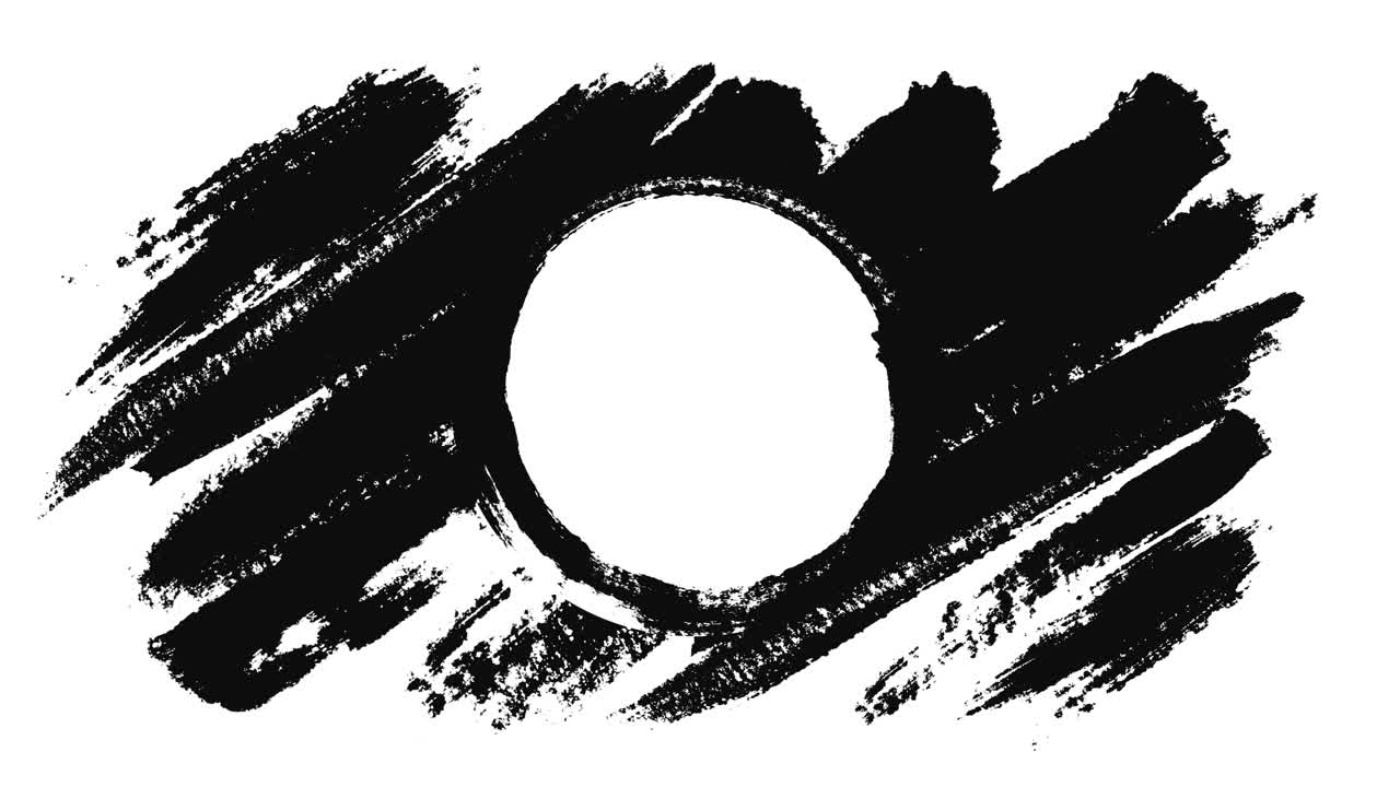 Black Brush Stroke Circle Design Element