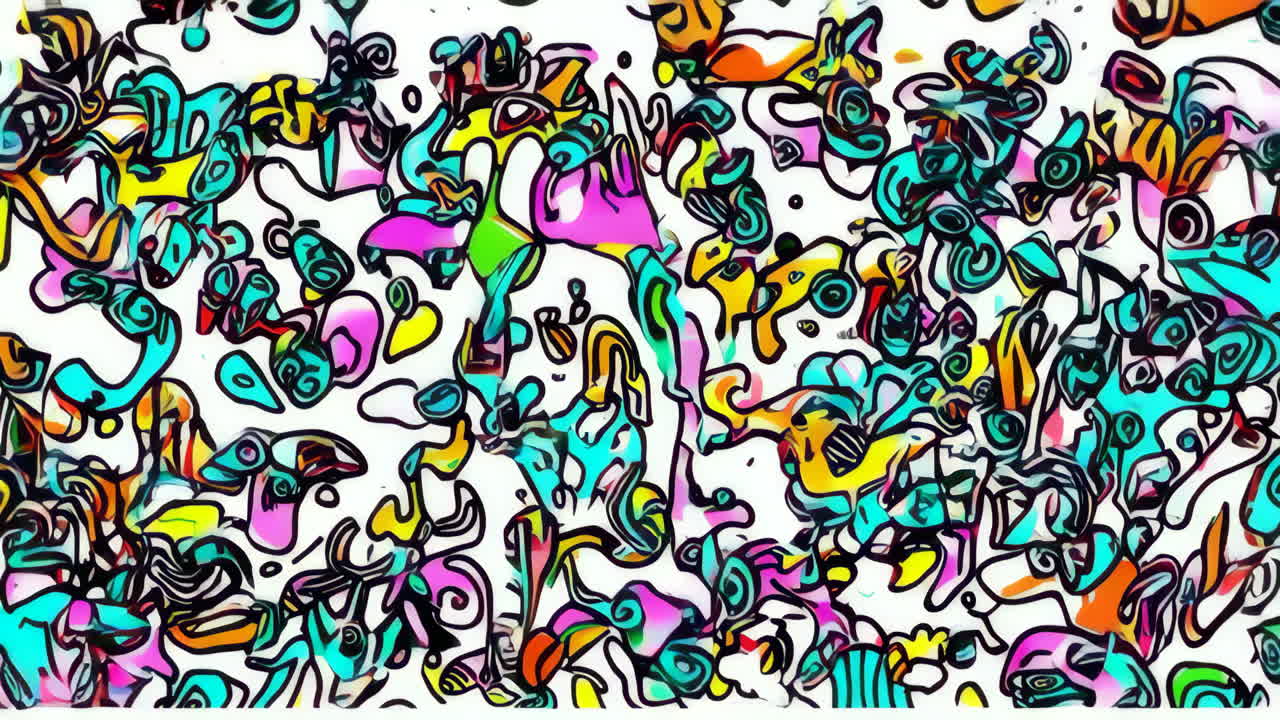 Vibrant Abstract Doodle Pattern