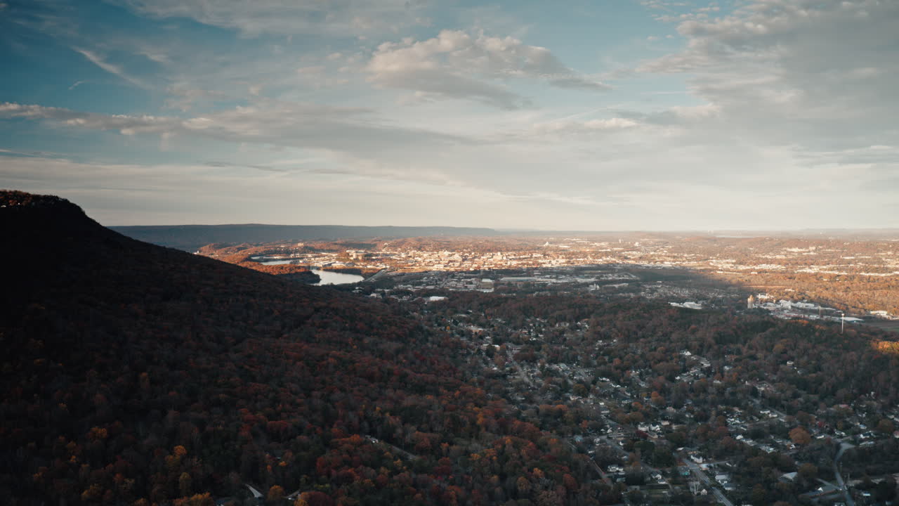 timelapse aéreo de chattanooga, tn y st. elmo