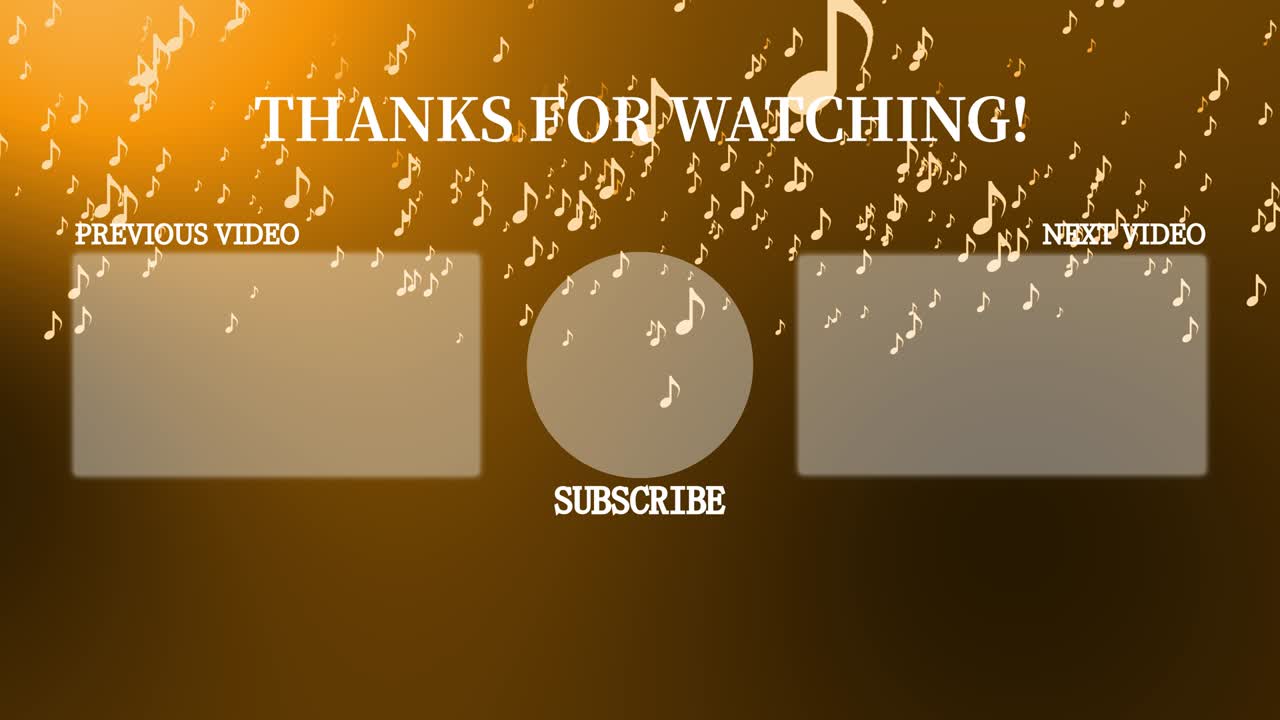 음악적 노트 입자 분류 엔드 카드 엔딩 스크린 모션 그래픽