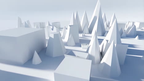 Abstract White Geometric Cityscape