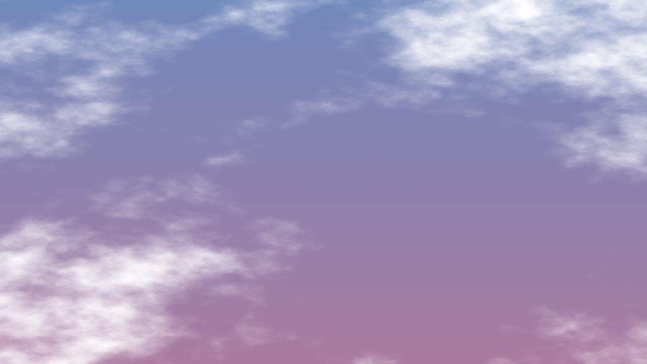 A gradient background transitioning from light blue to purple with wispy white cloud-like textures throughout