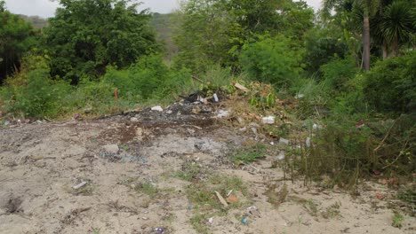 Burned-Garbage-Dump-With-Green-Trees-In-The-Background