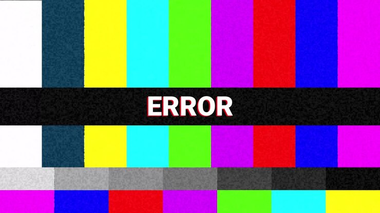 Digital Glitch Error Message with TV Test Pattern