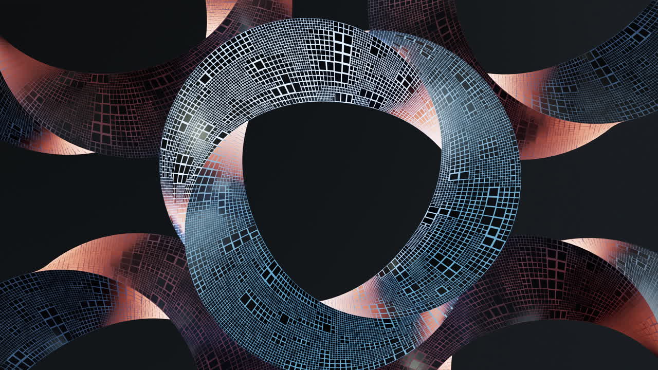 la franja de mobius de metal oscuro, el renderizado en 3d.