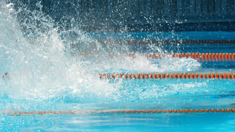 man and woman jumped in pool for swimming 4k