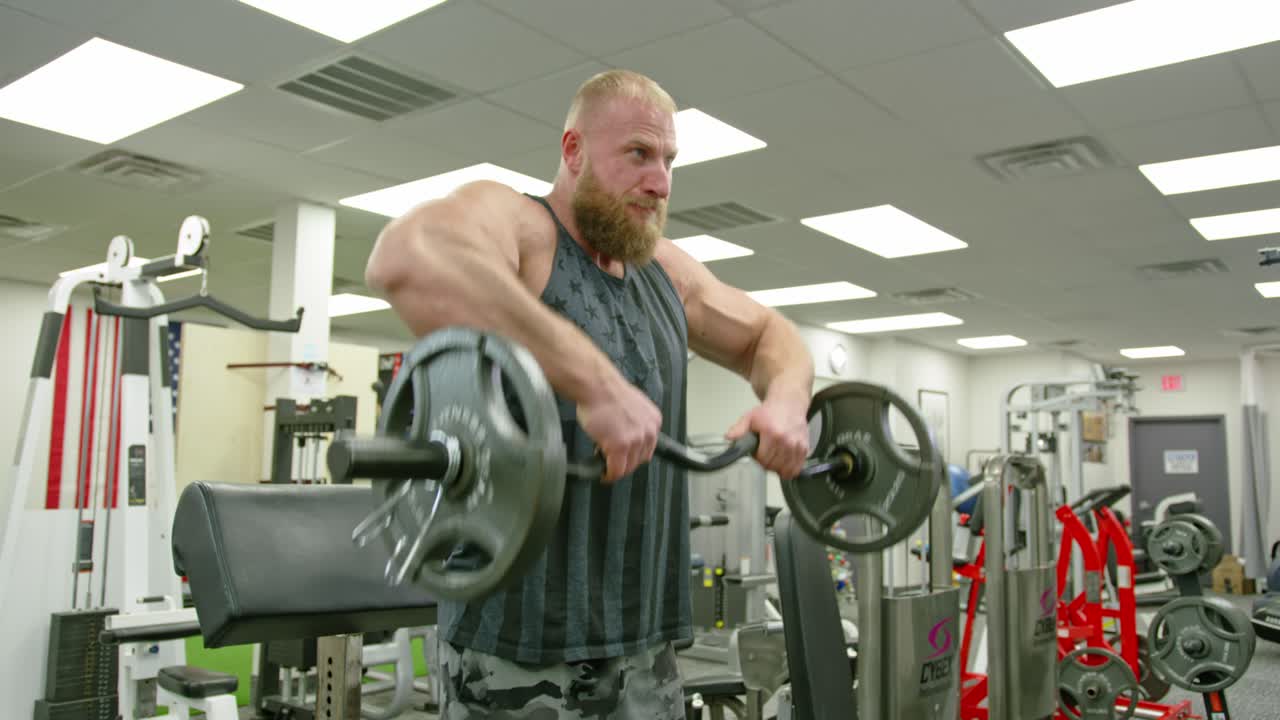 Functional Training With Dumbbells. Fit Man Fitness Training