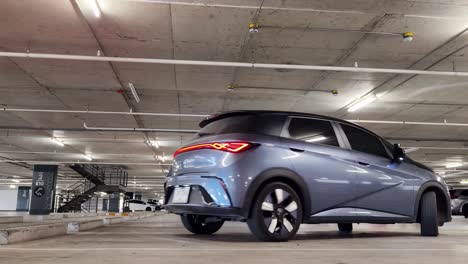 modern electric car in an underground parking garage