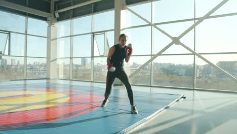 woman boxing in a gym