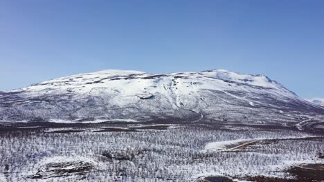 aerial view of snowy mountain