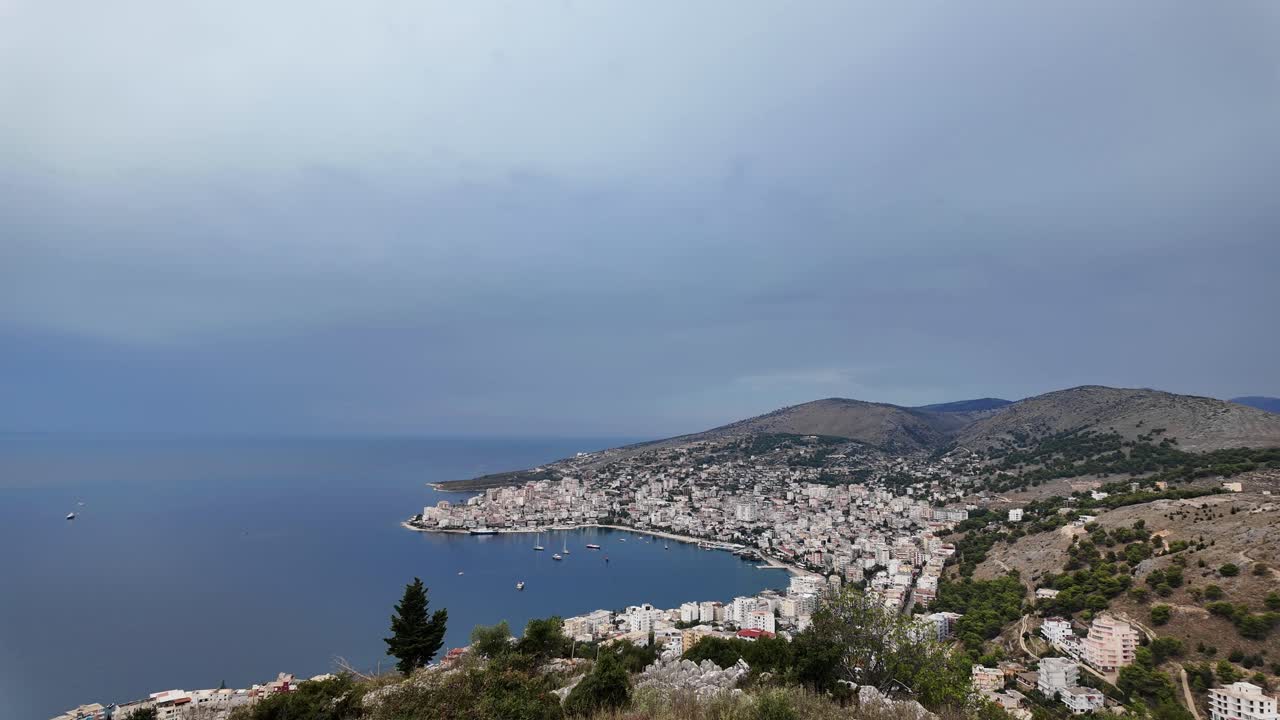 Sarandë Albania city Saranda Albanian holiday resort town riviera viewpoint landscape