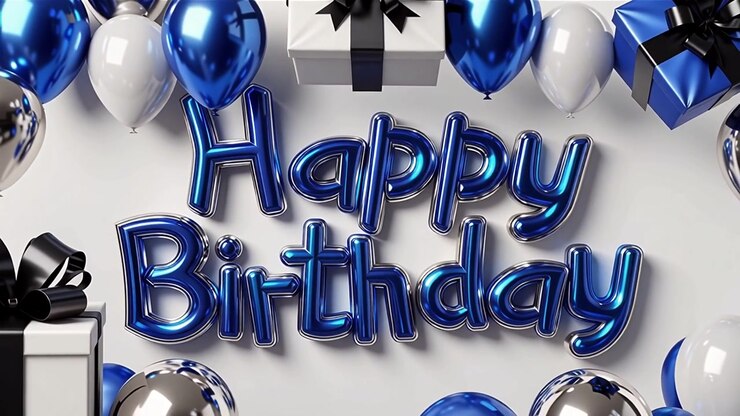 Sfondo di compleanno con palloncini e regali