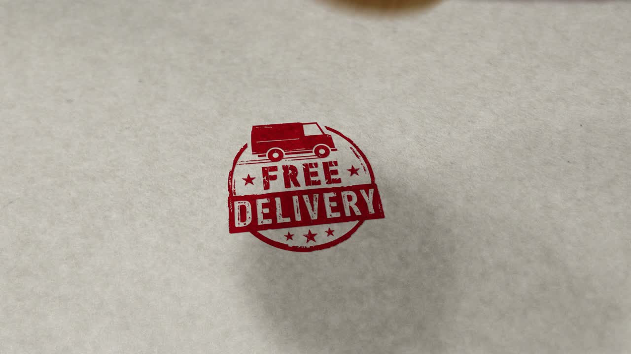 animazione di timbro di consegna gratuita e ciclo di timbro