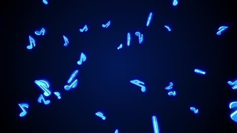 falling neon music notes
