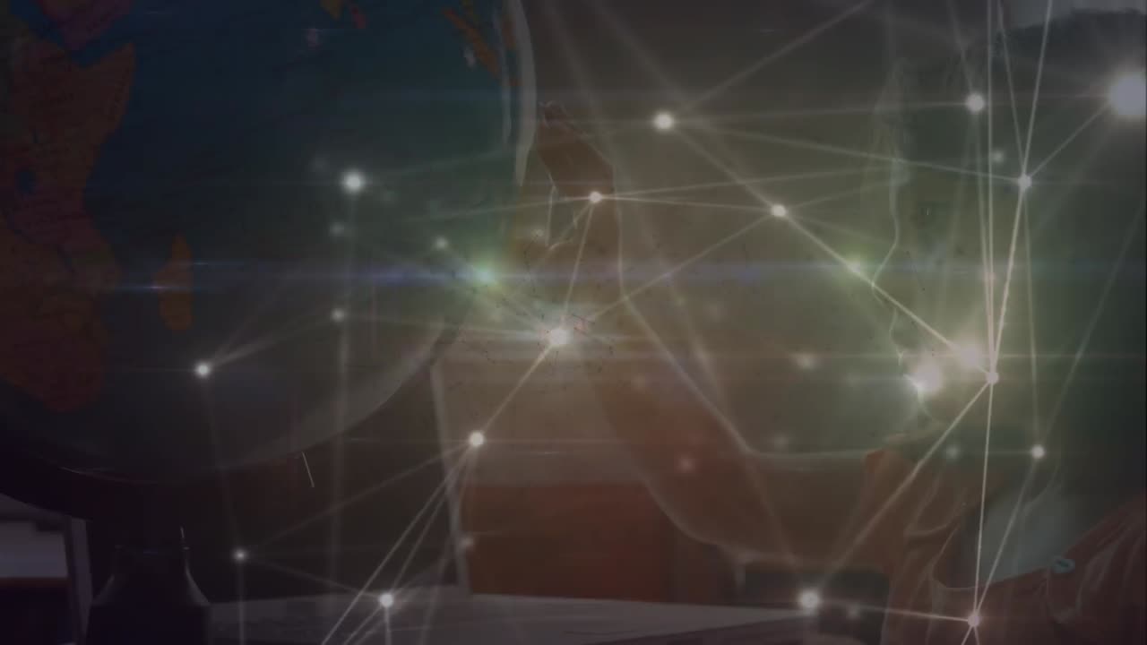 animación de la red de conexiones a través de diversas nubes de redes de conexiones de médicos